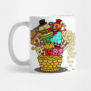 funny doodle monster junk food Mug